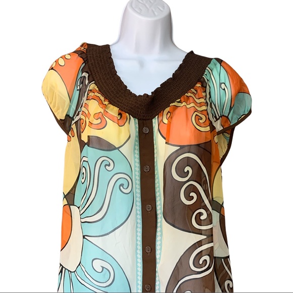 SzL Sheer Nicole by Nicole Miller Button Down Top - Picture 4 of 7